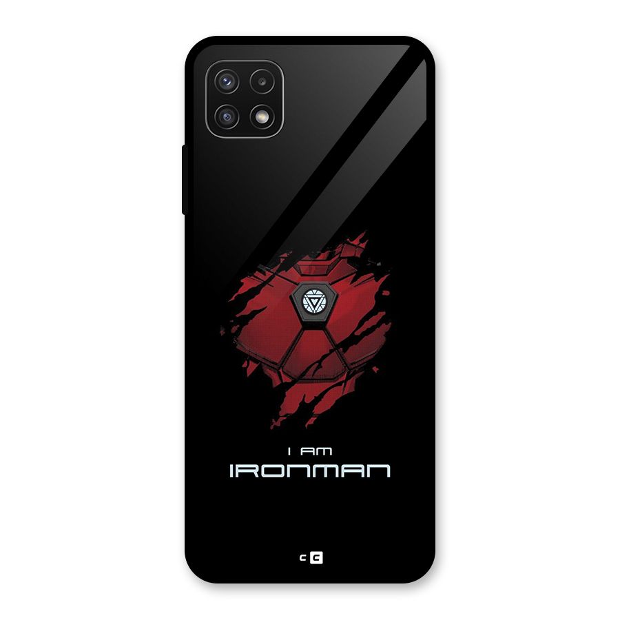 I Am Ironman Glass Back Case for Galaxy A22 5G
