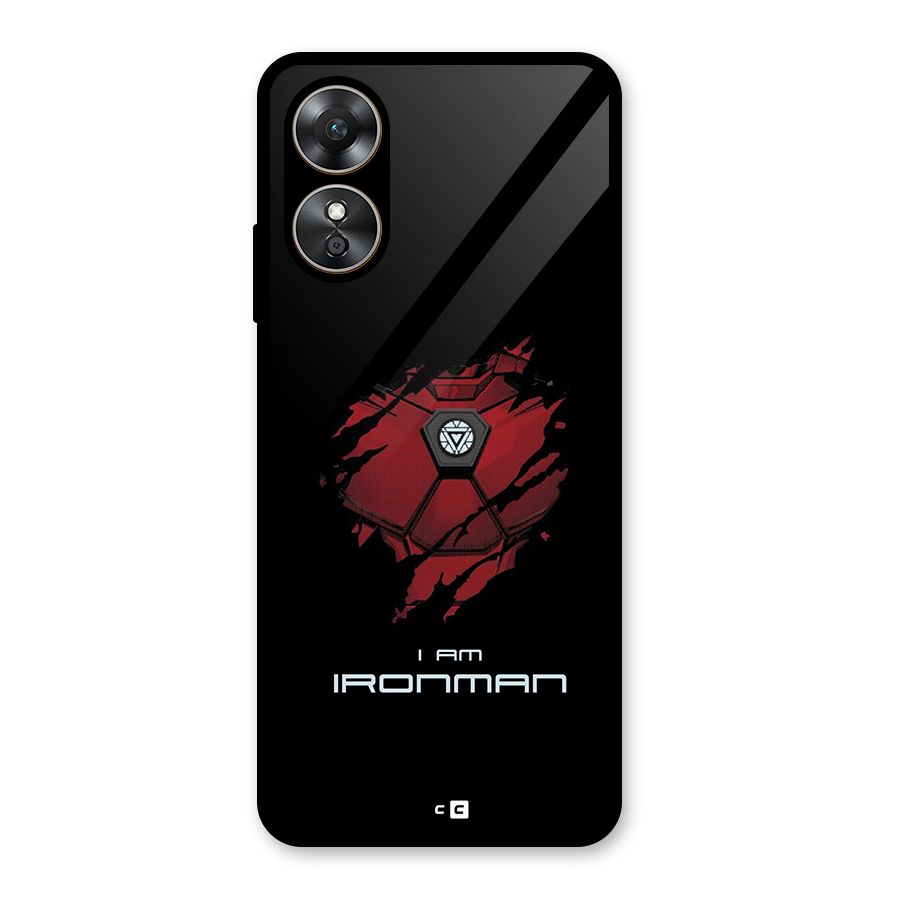 I Am Ironman Glass Back Case for Oppo A17