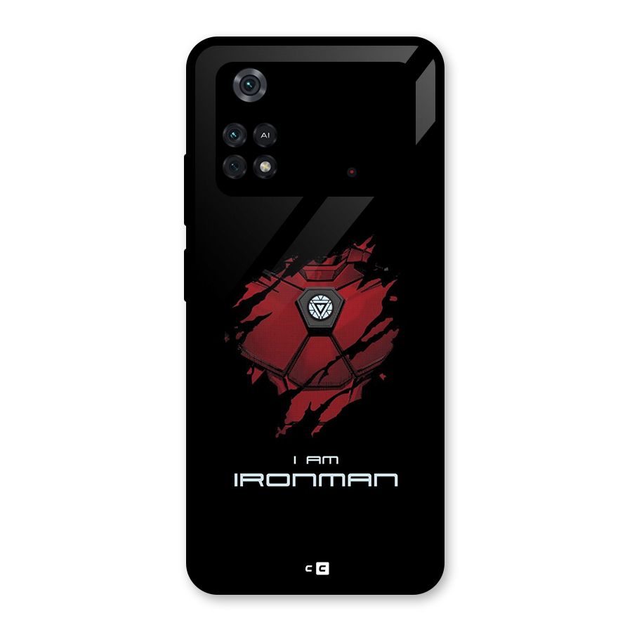 I Am Ironman Glass Back Case for Poco M4 Pro 4G