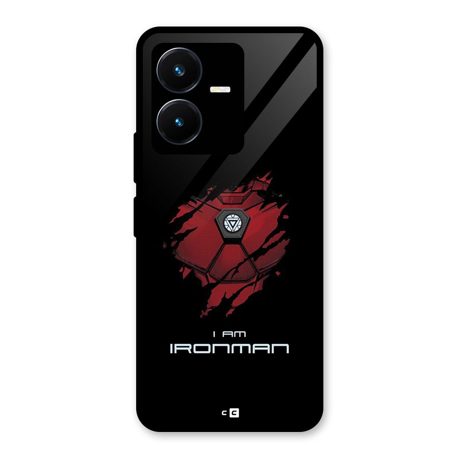 I Am Ironman Glass Back Case for Vivo Y22s