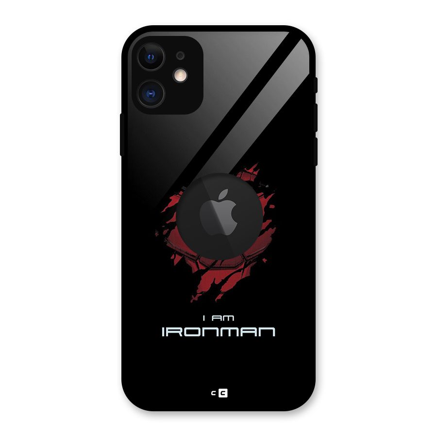 I Am Ironman Glass Back Case for iPhone 11 Logo Cut