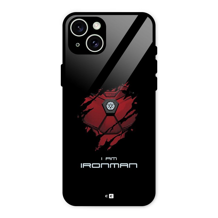 I Am Ironman Glass Back Case for iPhone 15 Plus