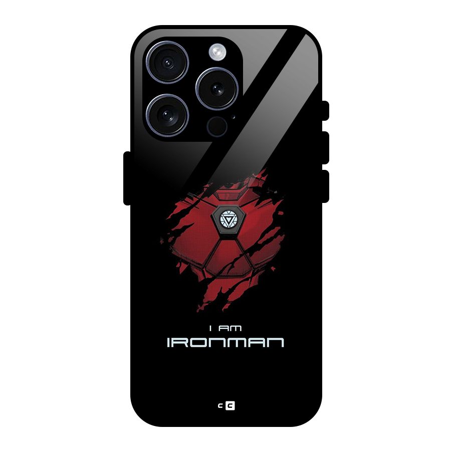 I Am Ironman Glass Back Case for iPhone 15 Pro