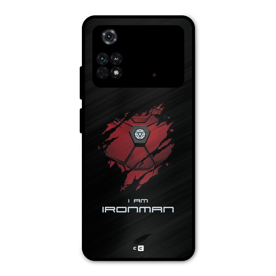 I Am Ironman Metal Back Case for Poco M4 Pro 4G