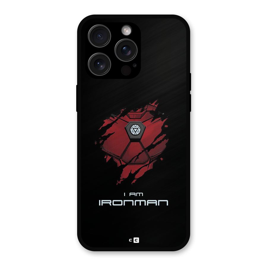 I Am Ironman Metal Back Case for iPhone 15 Pro Max