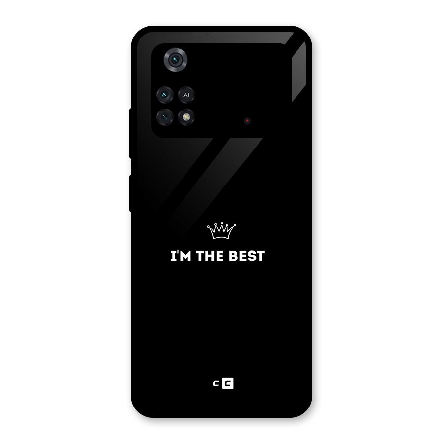 I Am The Best Glass Back Case for Poco M4 Pro 4G