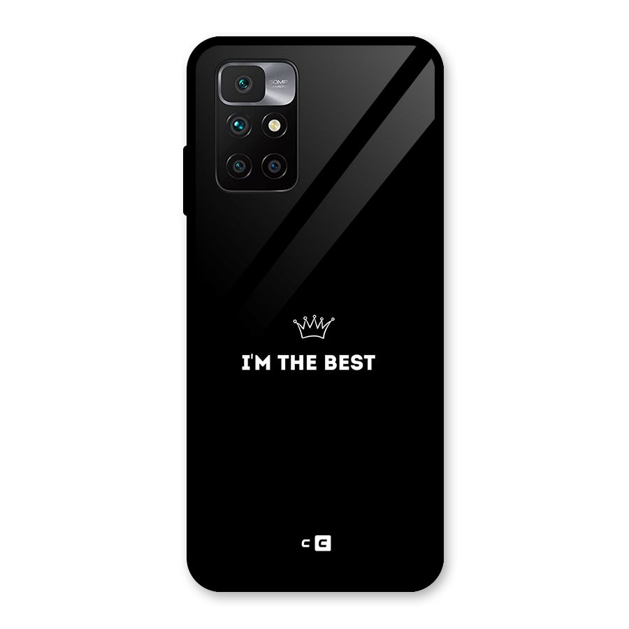 I Am The Best Glass Back Case for Redmi 10 Prime