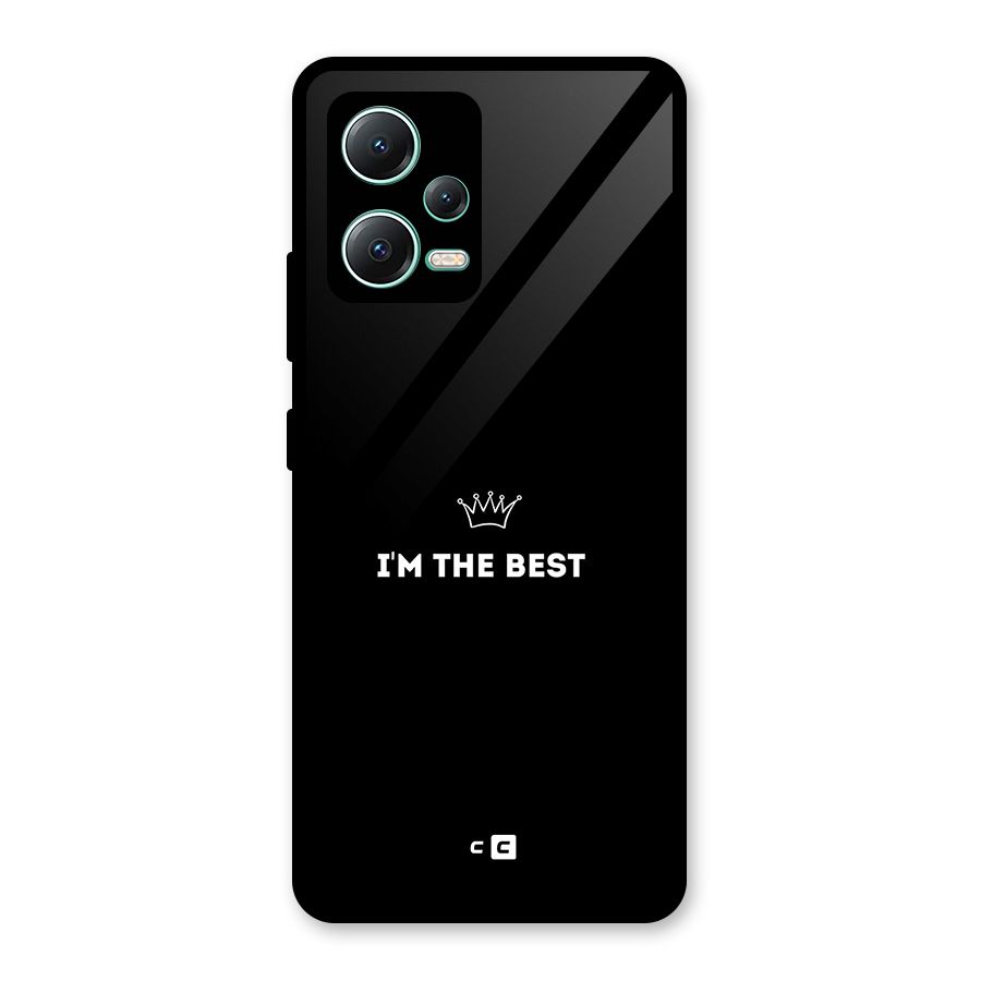 I Am The Best Glass Back Case for Redmi Note 12 5G