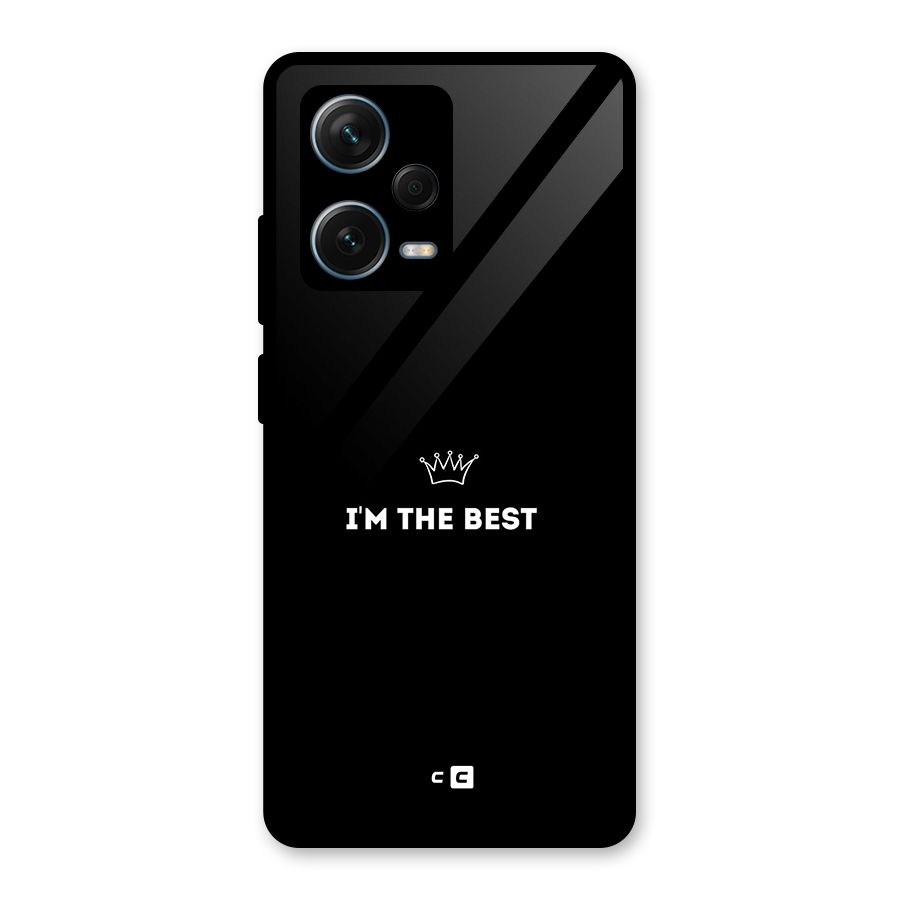 I Am The Best Glass Back Case for Redmi Note 12 Pro Plus 5G