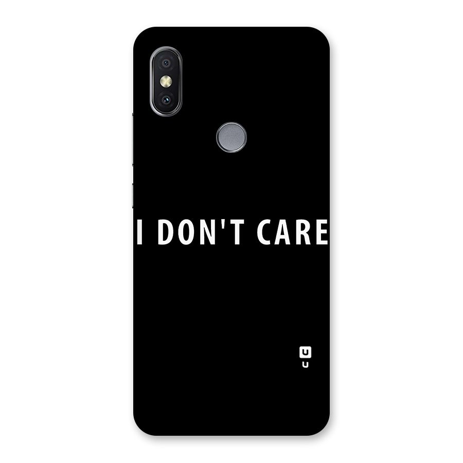 I Dont Care Typography Back Case for Redmi Y2