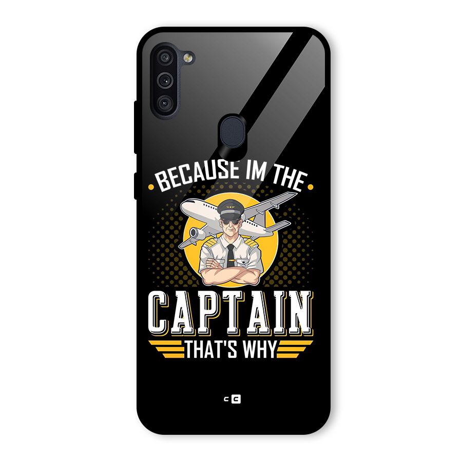 I M Captain Glass Back Case for Galaxy M11