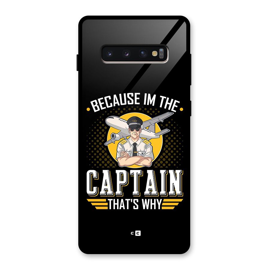 I M Captain Glass Back Case for Galaxy S10 Plus
