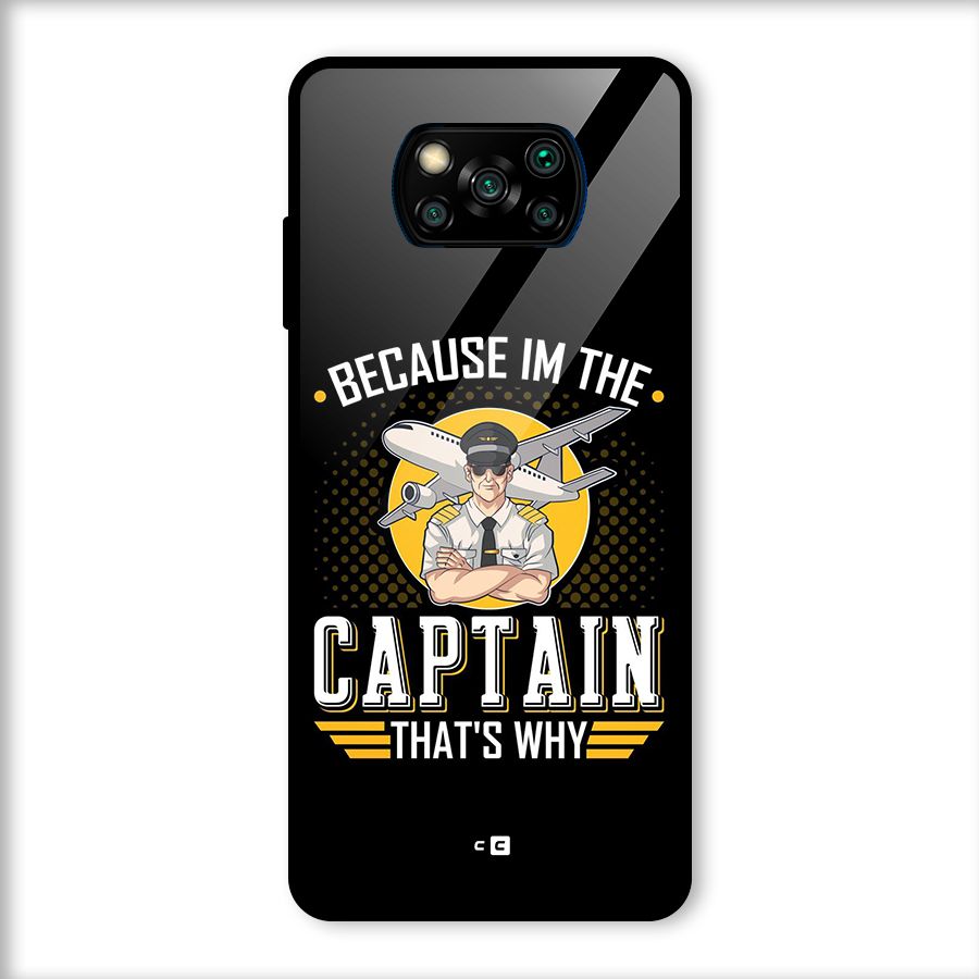 I M Captain Glass Back Case for Poco X3