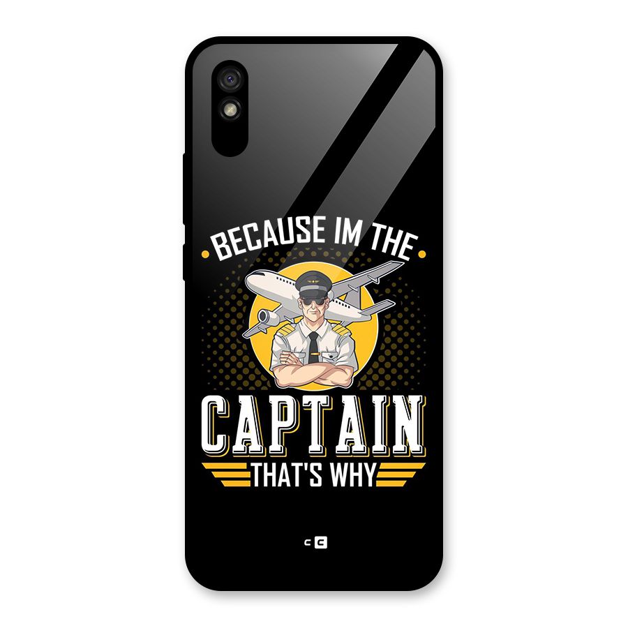 I M Captain Glass Back Case for Redmi 9A