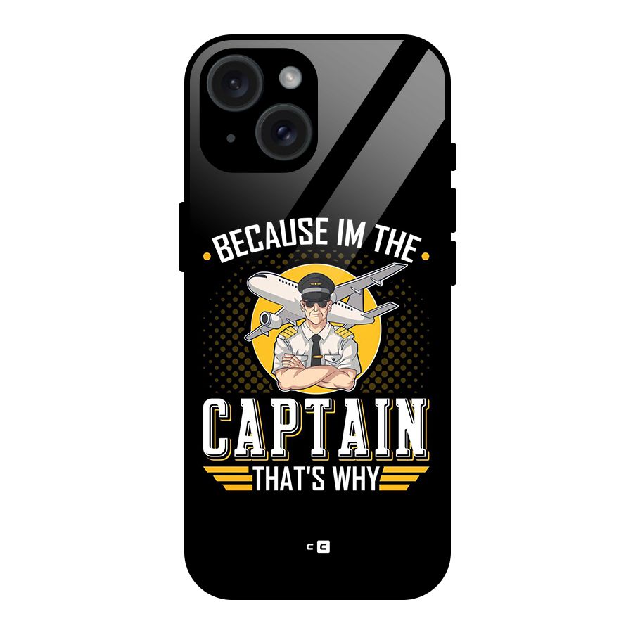 I M Captain Glass Back Case for iPhone 15