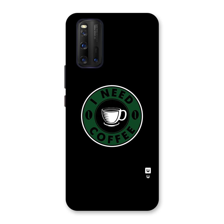 I Need Coffee Classic Glass Back Case for Vivo iQOO 3