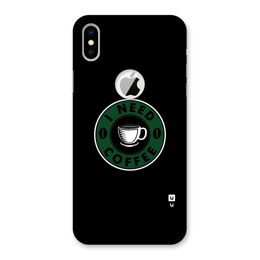 I Need Coffee Classic Back Case for iPhone XS Logo Cut
