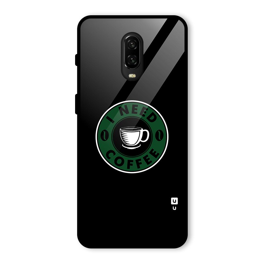 I Need Coffee Classic Glass Back Case for OnePlus 6T
