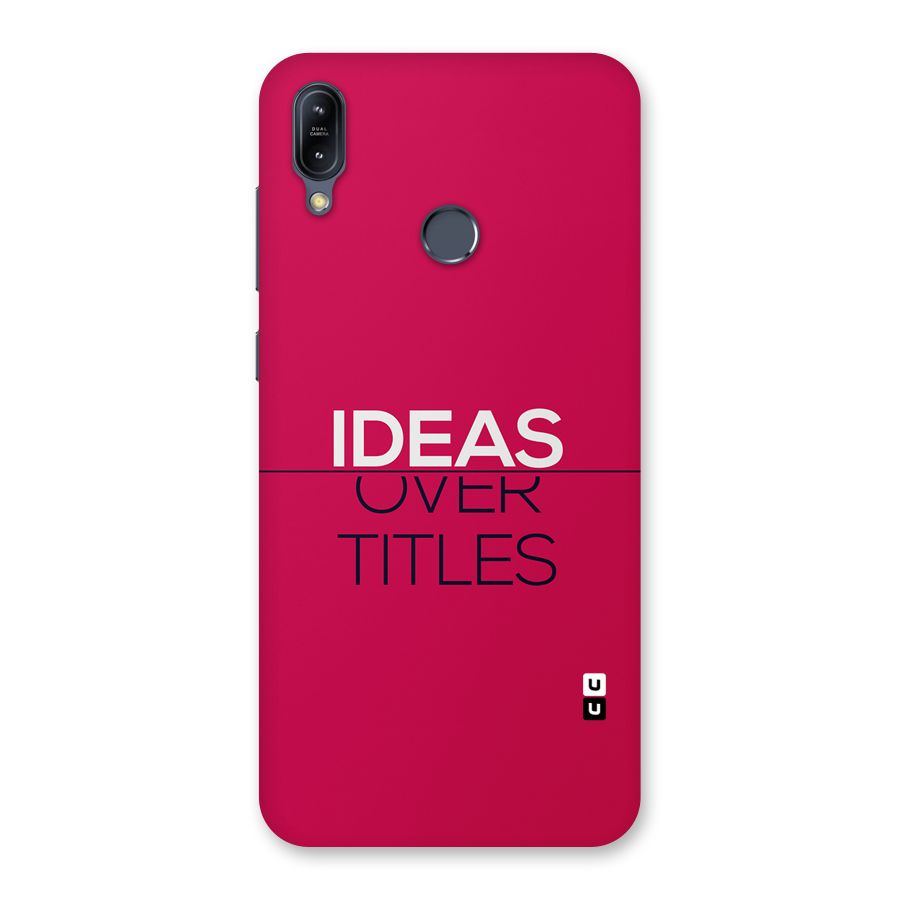 Ideas Over Titles Back Case for Zenfone Max M2