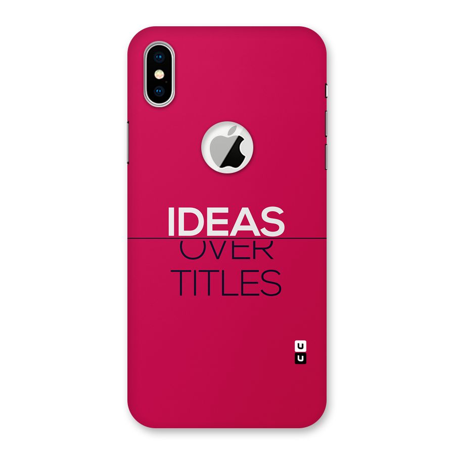 Ideas Over Titles Back Case for iPhone XS Logo Cut