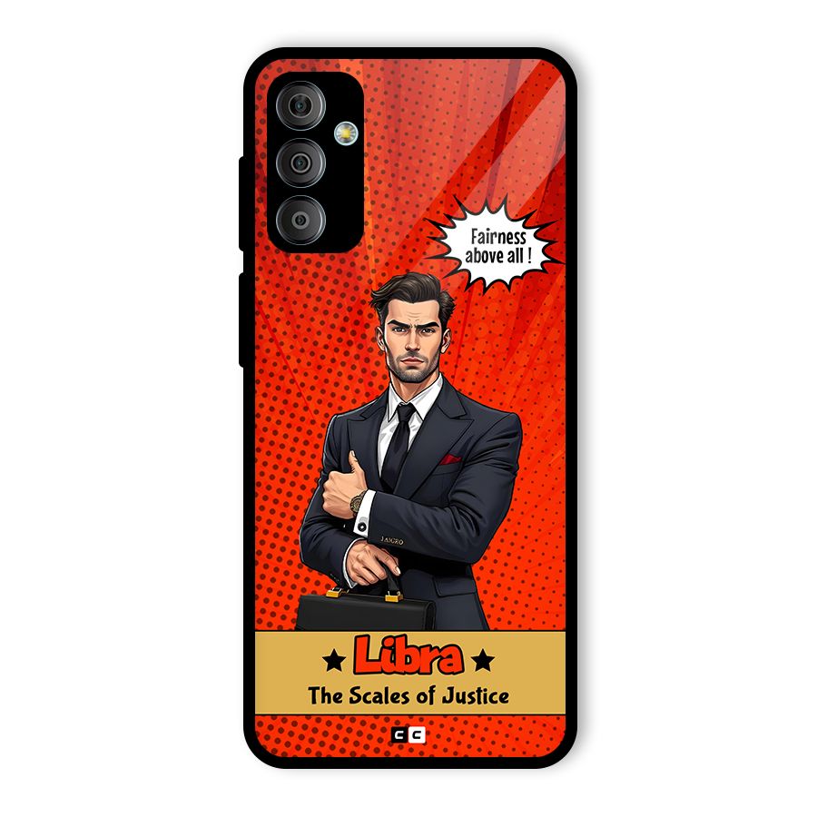 Impartial Libra Glass Back Case for Galaxy F23