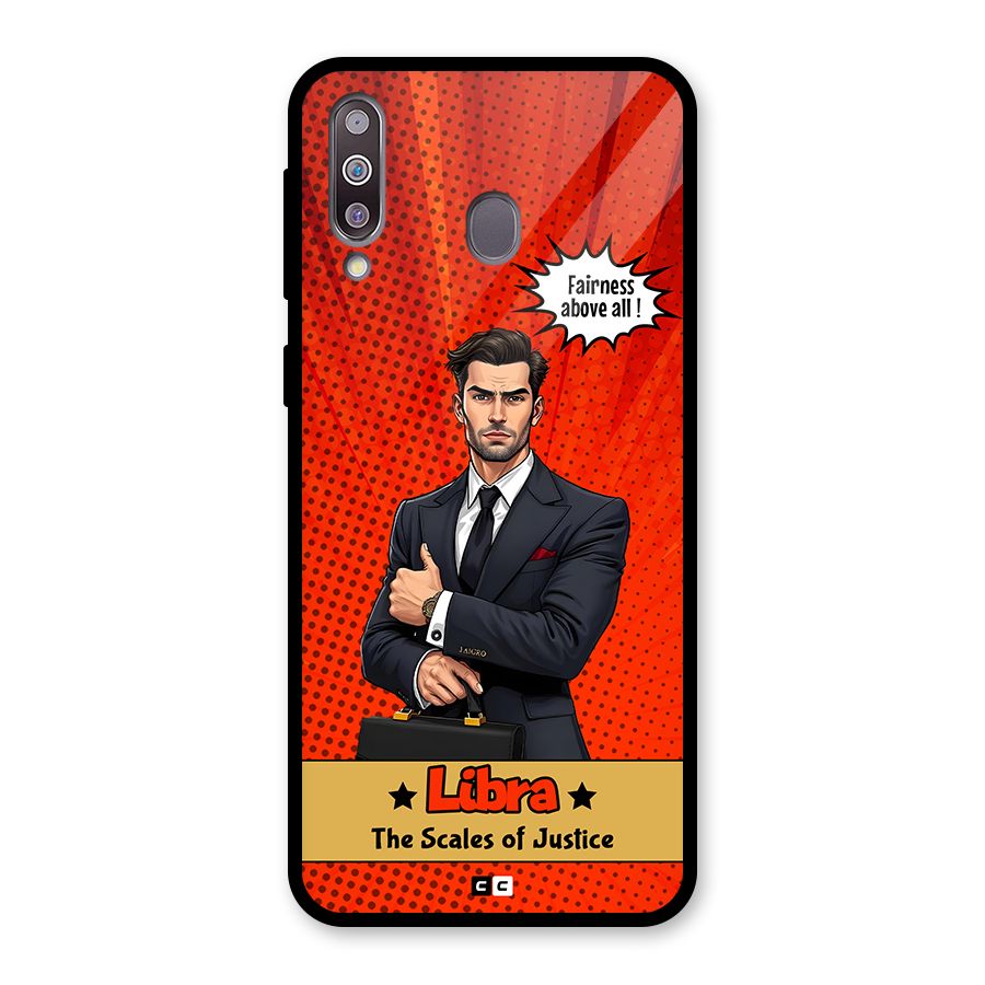 Impartial Libra Glass Back Case for Galaxy M30