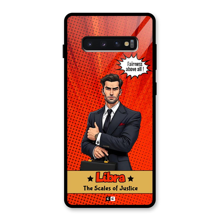 Impartial Libra Glass Back Case for Galaxy S10 Plus