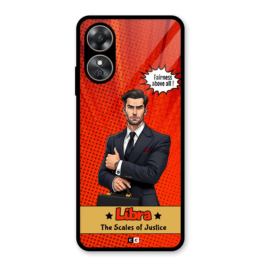 Impartial Libra Glass Back Case for Oppo A17