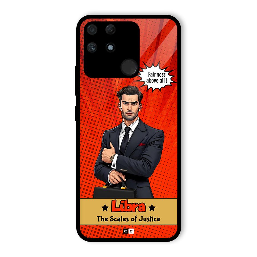 Impartial Libra Glass Back Case for Realme Narzo 50A