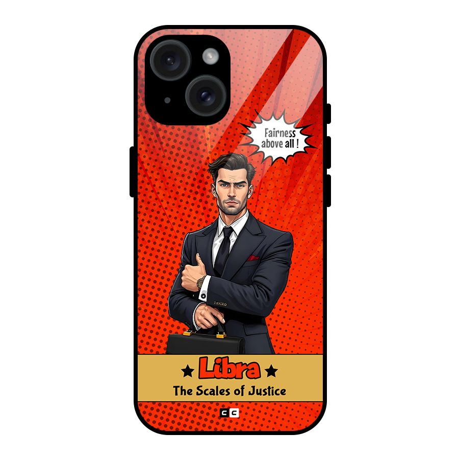 Impartial Libra Glass Back Case for iPhone 15