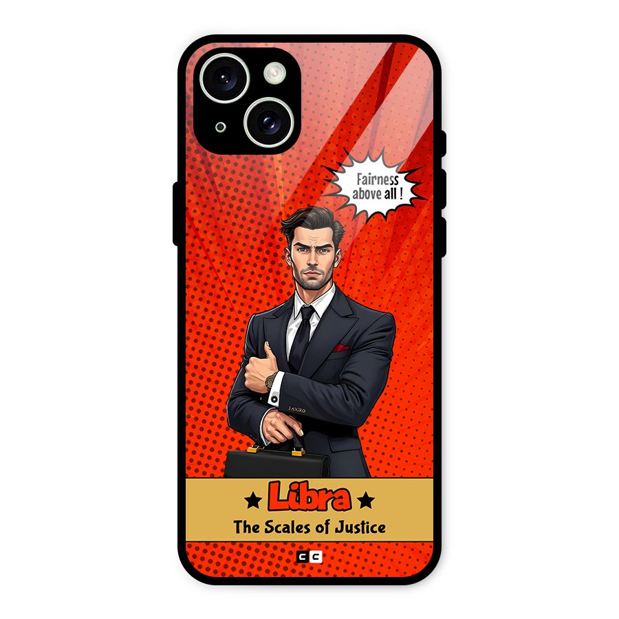 Impartial Libra Glass Back Case for iPhone 15 Plus