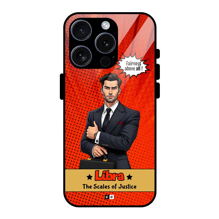 Impartial Libra Glass Back Case for iPhone 15 Pro