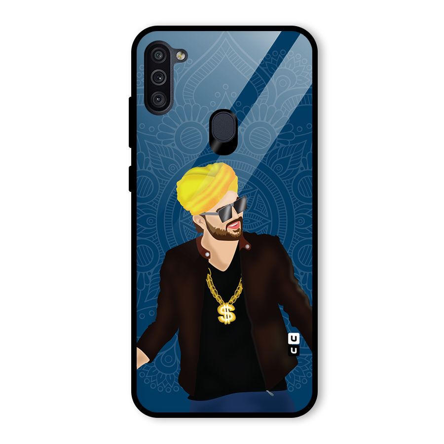 Indie Pop Illustration Glass Back Case for Galaxy M11