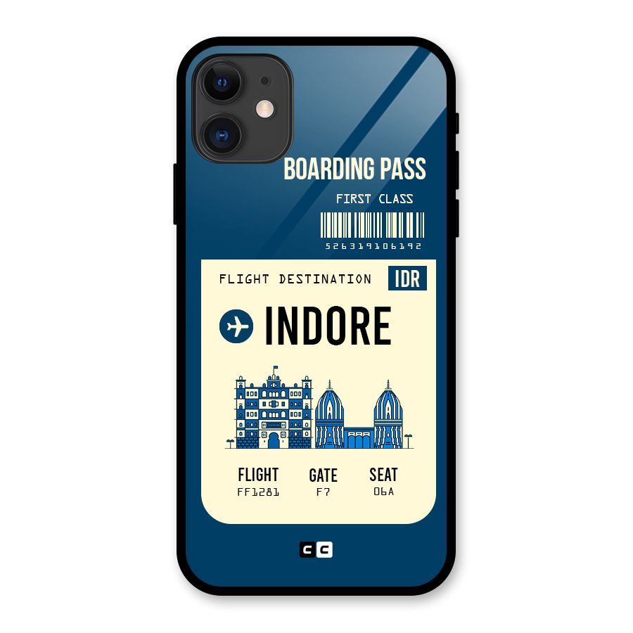 Indore Boarding Pass Glass Back Case for iPhone 11