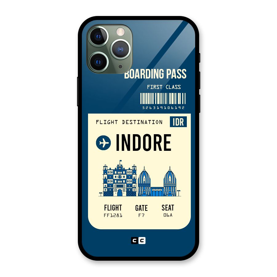 Indore Boarding Pass Glass Back Case for iPhone 11 Pro