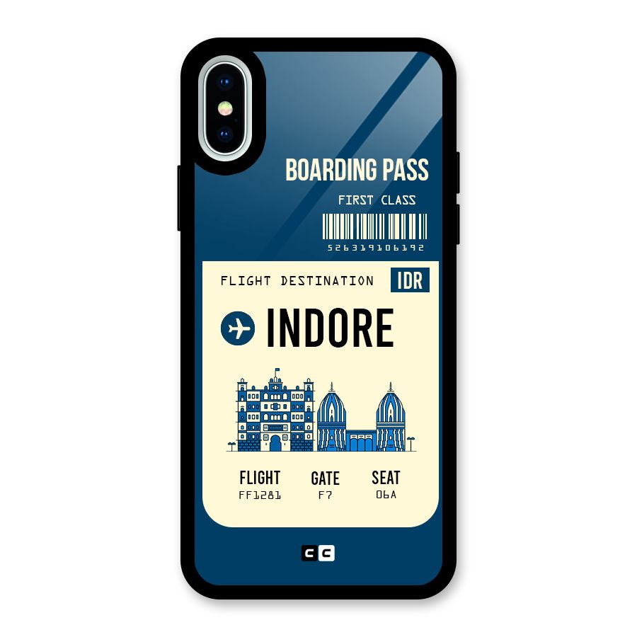 Indore Boarding Pass Glass Back Case for iPhone X