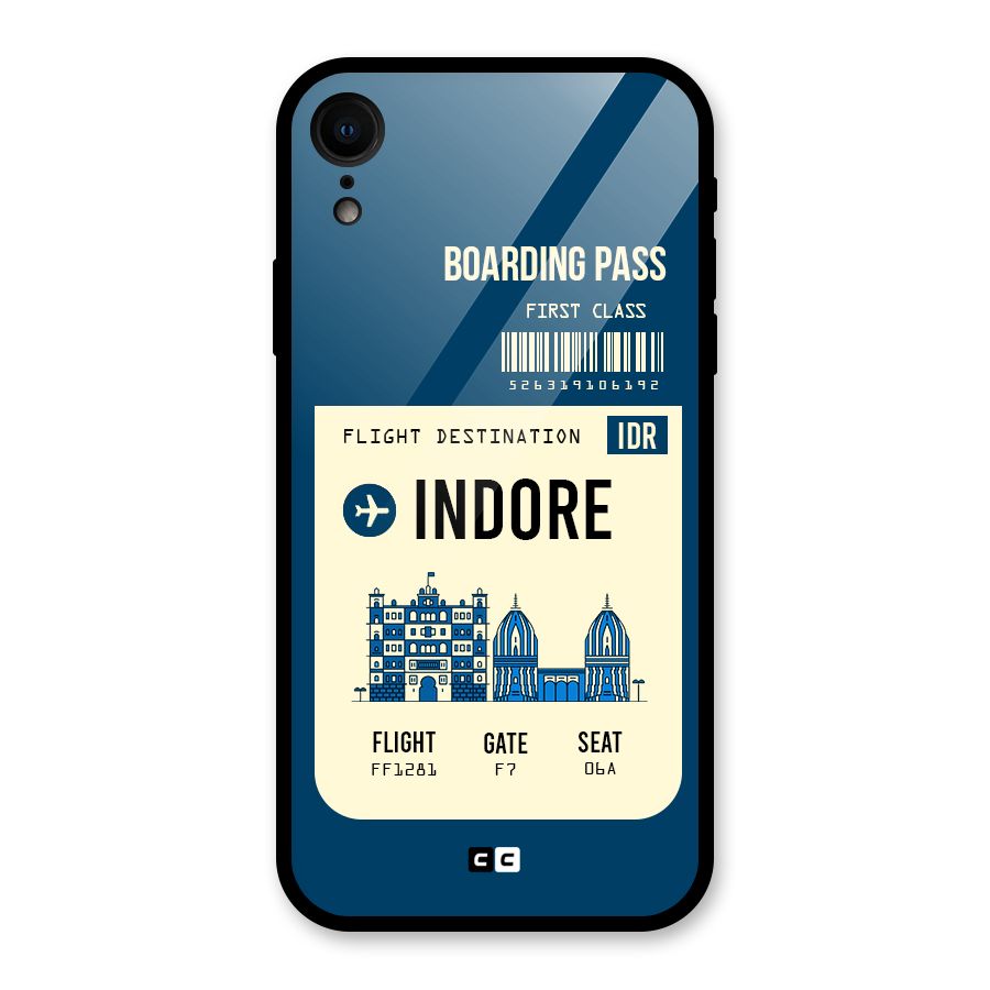Indore Boarding Pass Glass Back Case for iPhone XR