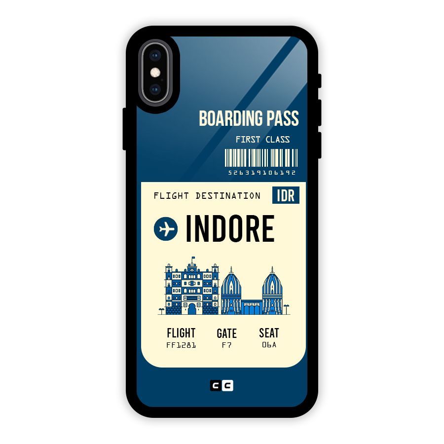 Indore Boarding Pass Glass Back Case for iPhone XS Max