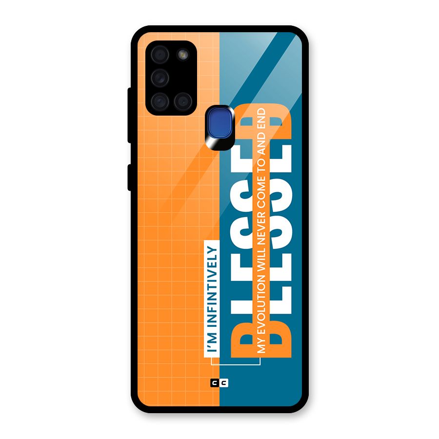 Infinite Blessed Glass Back Case for Galaxy A21s