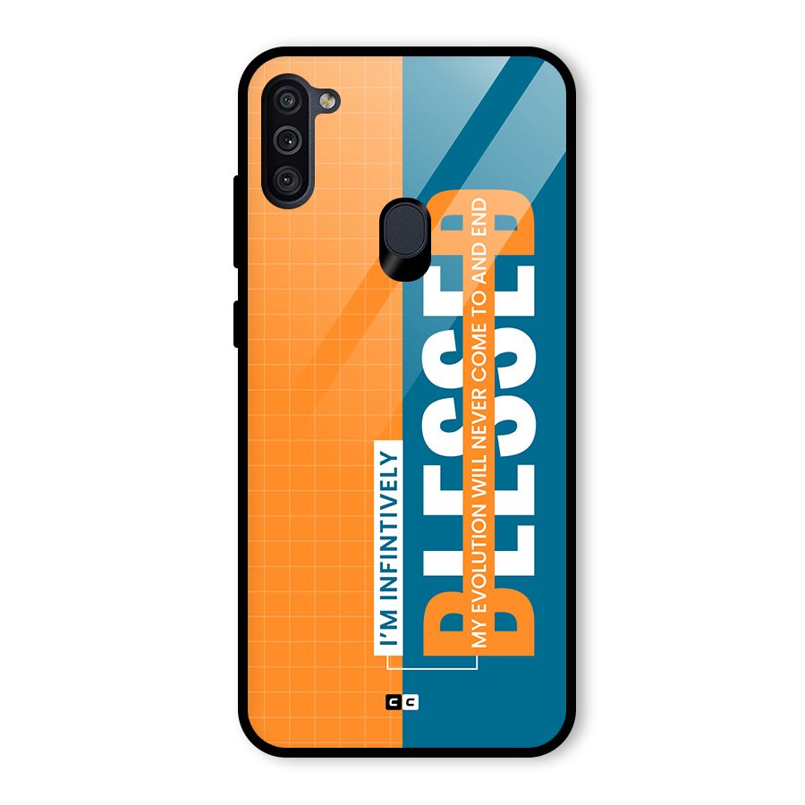 Infinite Blessed Glass Back Case for Galaxy M11