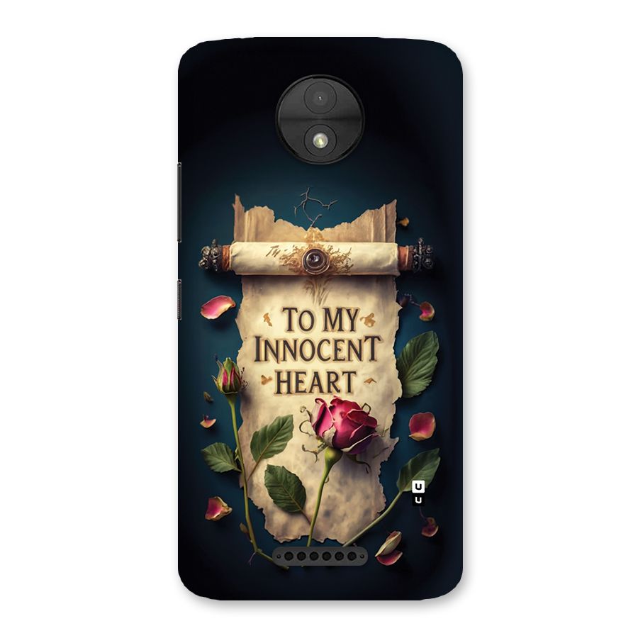 Innocence Of Heart Back Case for Moto C