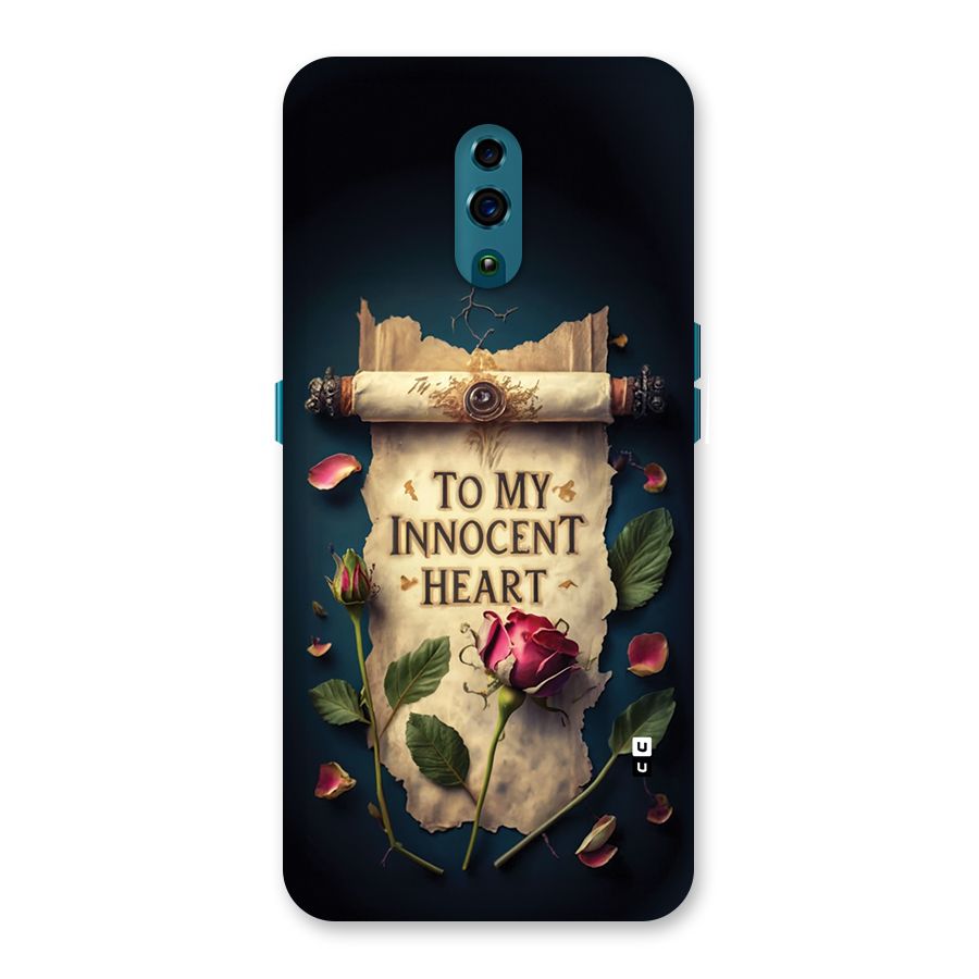 Innocence Of Heart Back Case for Oppo Reno
