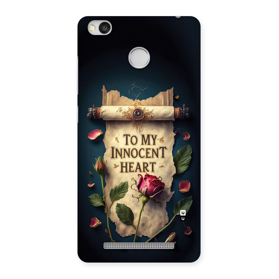 Innocence Of Heart Back Case for Redmi 3S Prime