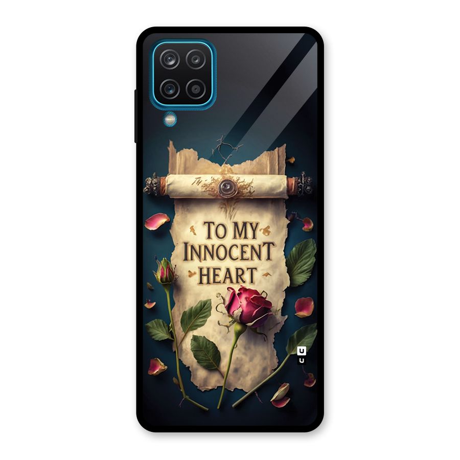 Innocence Of Heart Glass Back Case for Galaxy A12