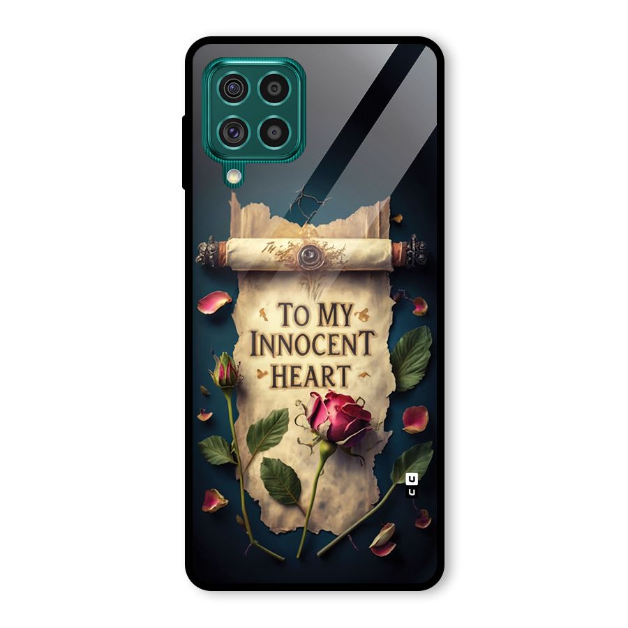 Innocence Of Heart Glass Back Case for Galaxy F62