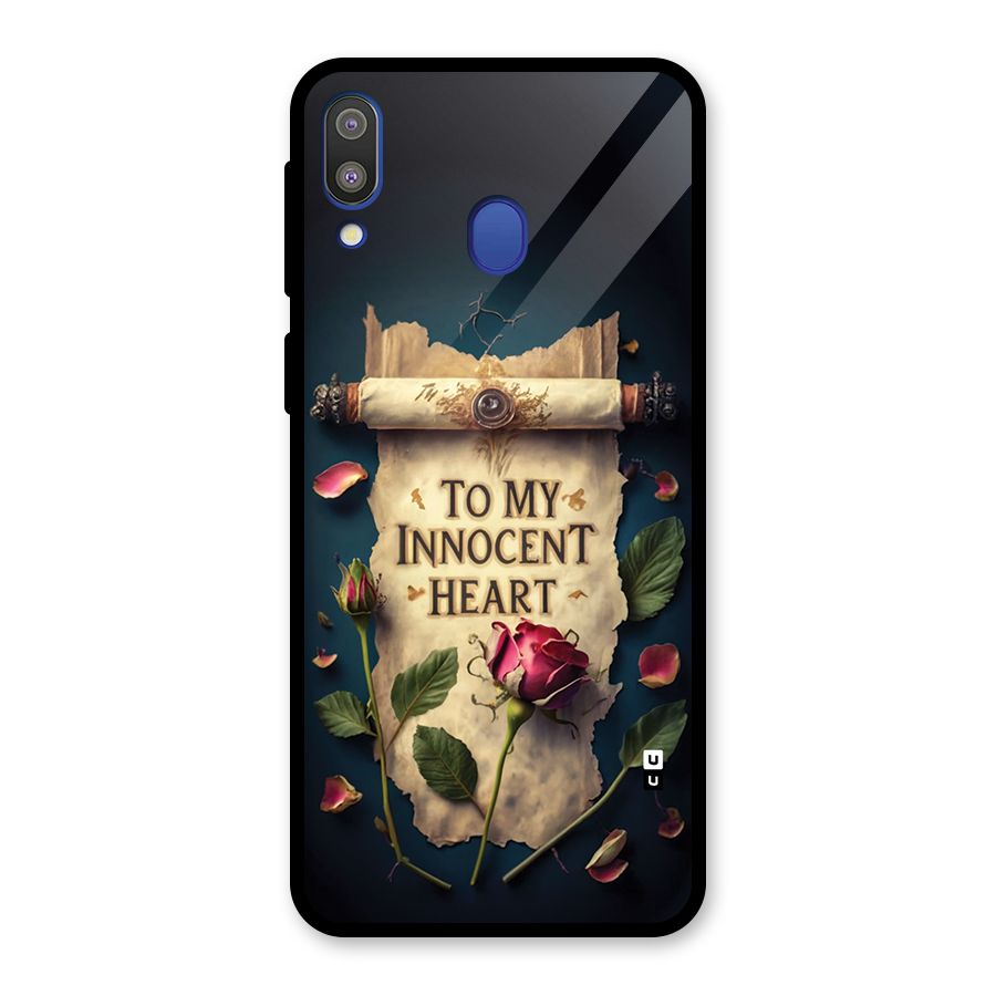 Innocence Of Heart Glass Back Case for Galaxy M20