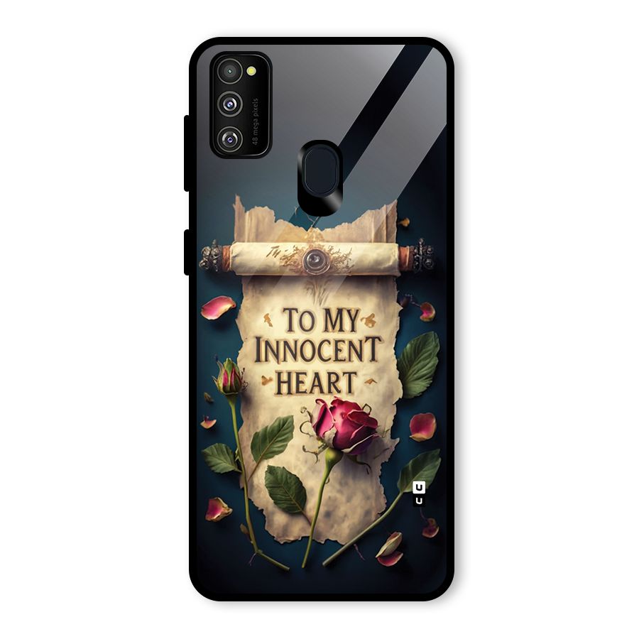 Innocence Of Heart Glass Back Case for Galaxy M30s