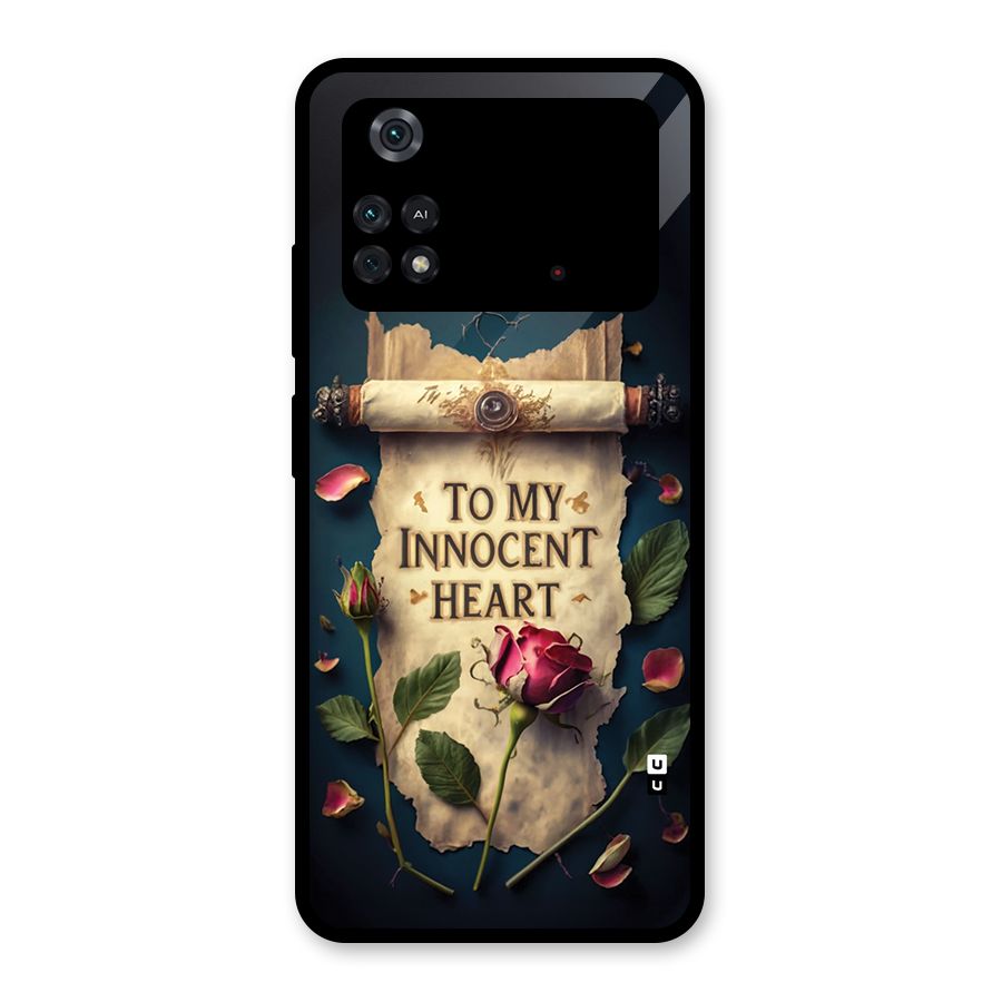 Innocence Of Heart Glass Back Case for Poco M4 Pro 4G