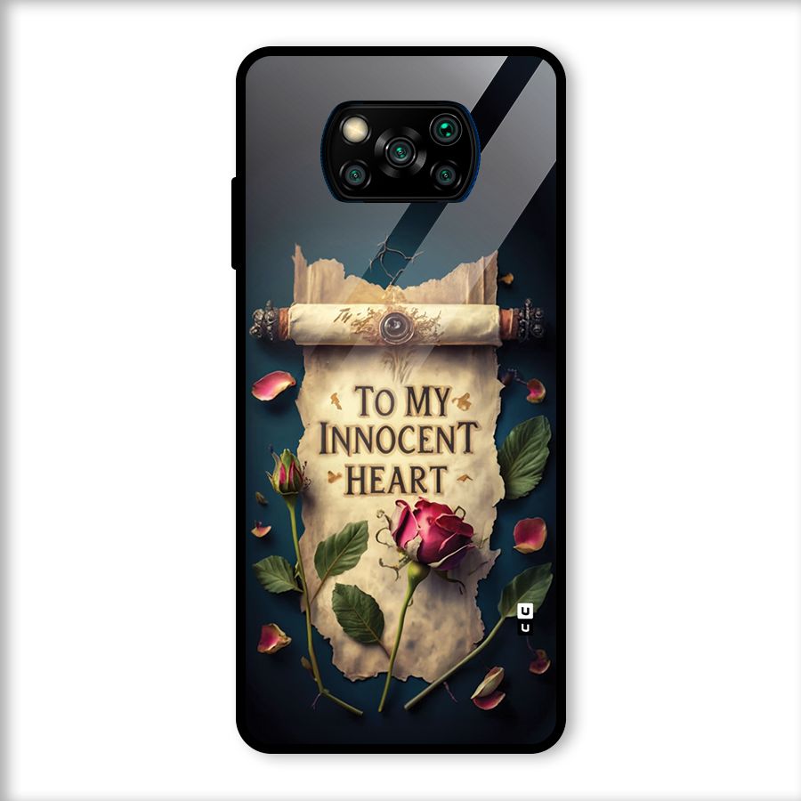 Innocence Of Heart Glass Back Case for Poco X3