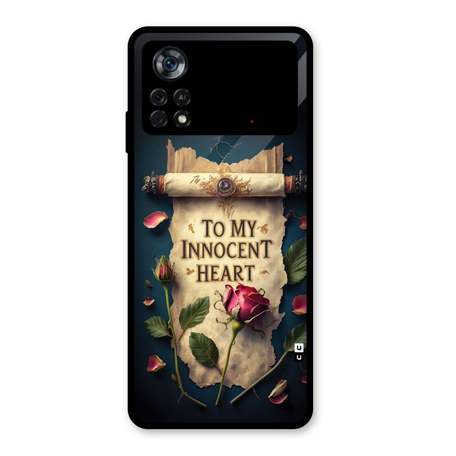 Innocence Of Heart Glass Back Case for Poco X4 Pro 5G